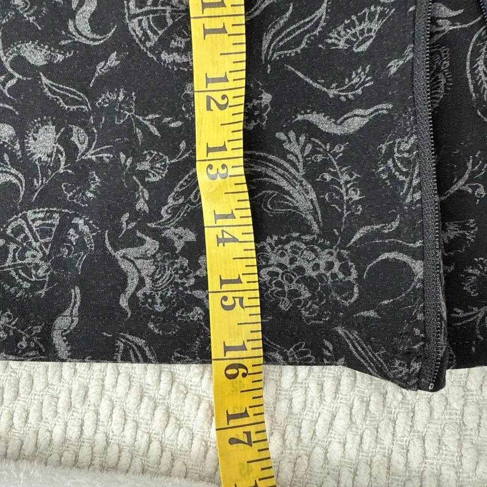 Title 9 Black Gray Floral Printed Skirt Zip Pleat Tennis Pickleball Skirt Sz‎ S